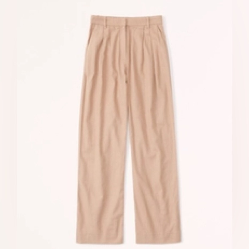 Abercrombie & Fitch lined-blend tailored wide leg pant | MEDIUM